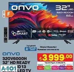 ONVO 32 UYDU ALICILI ANDROİD SMART LED TV / AKILLI TELEVİZYON